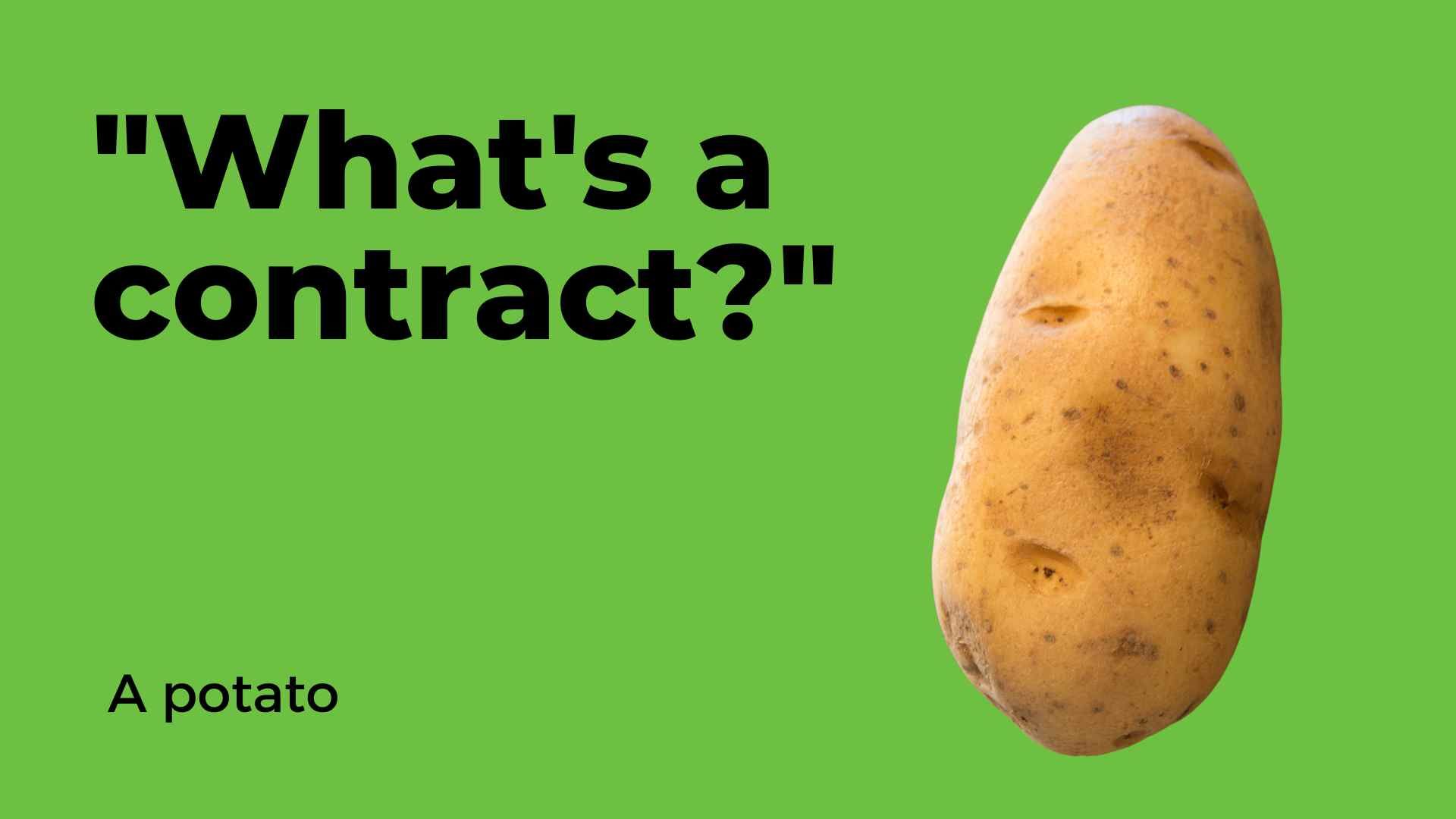 A potato: What's a contract?